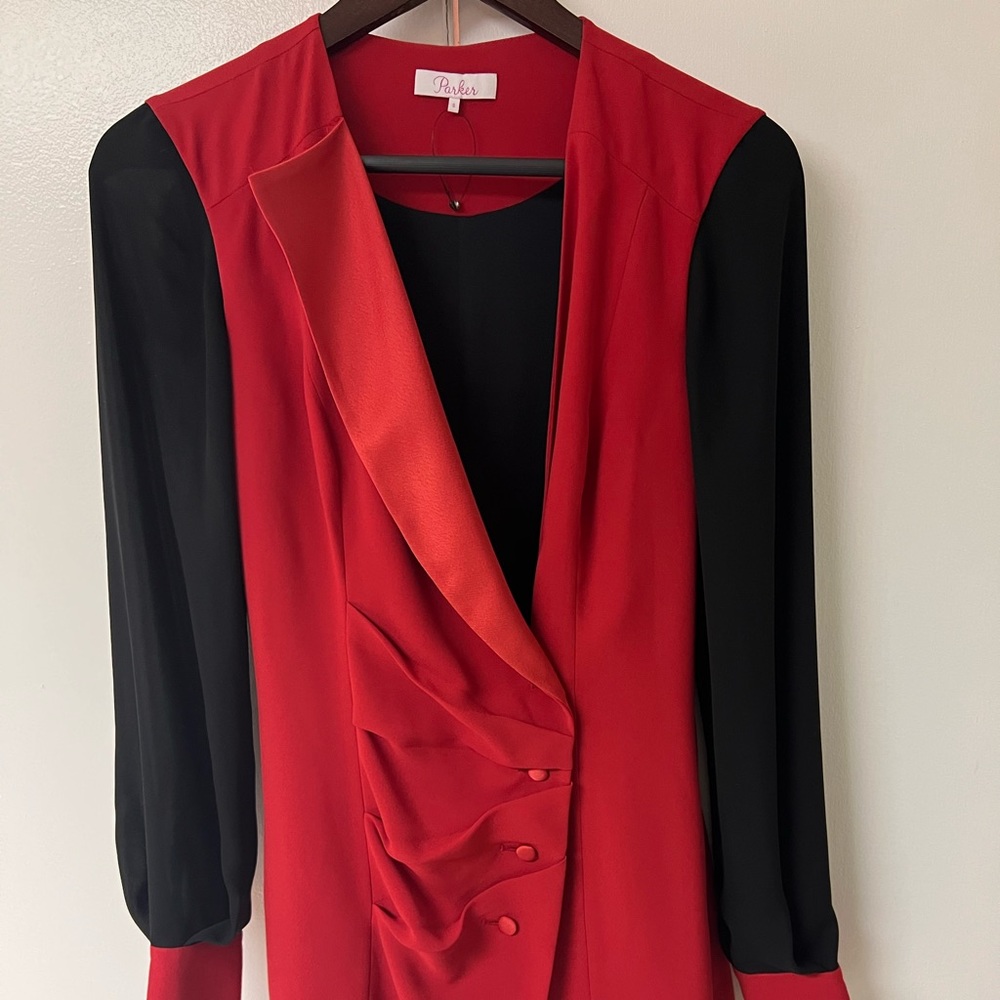 Parker blazer dress with button detail